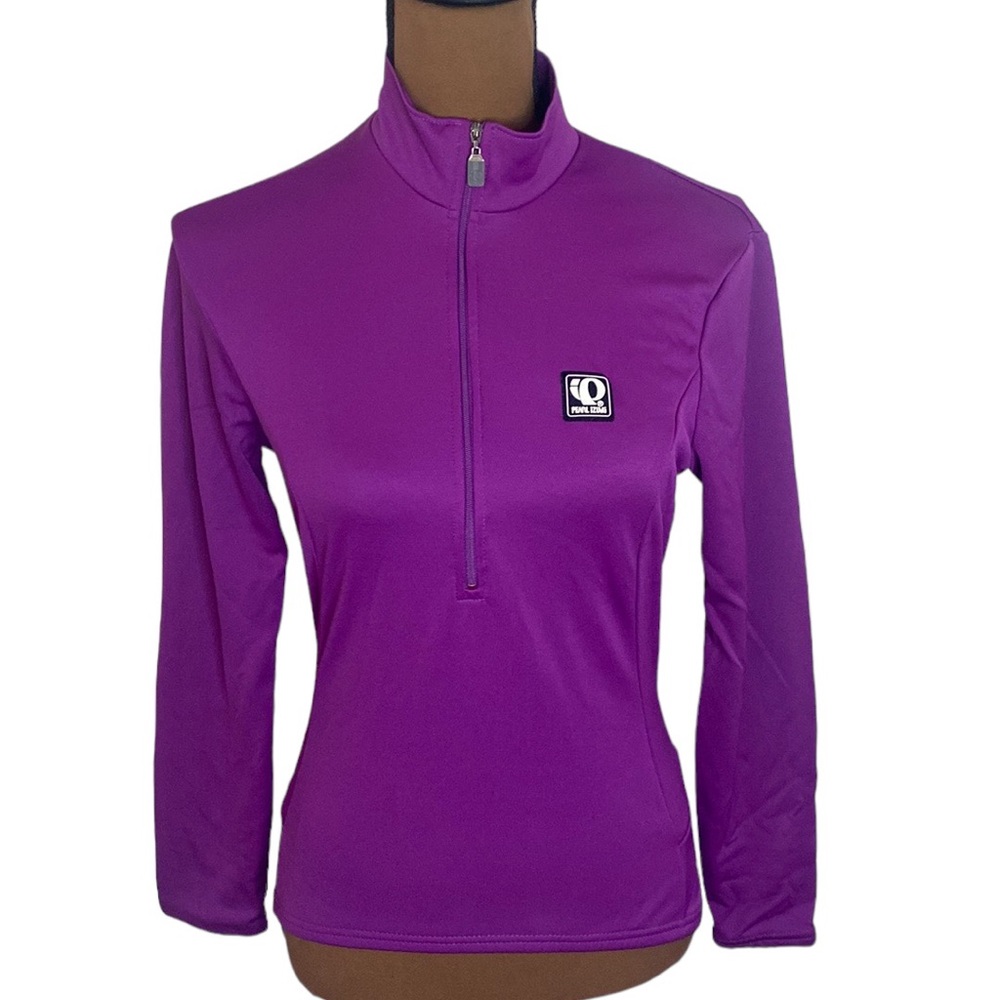 Pearl Izumi technical wear cycling high neck half-zip pullover back pockets sz 8